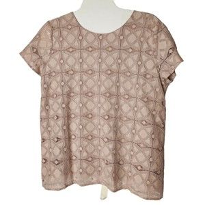 J. Jill Womens Lace Dusty Rose  Lined Blouse Top Size Small NEW